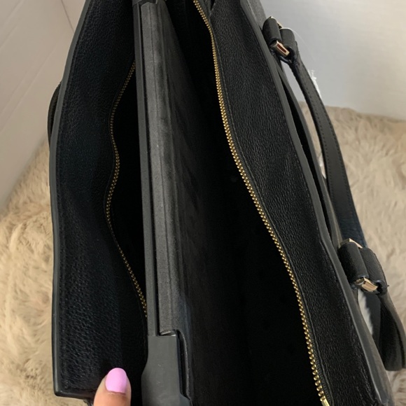 BACK TO SCHOOL BRAND NEW KATE SPADE SOFT PEBBLED LEATHER  BLACK MEDIUM TOTE - Picture 8 of 10